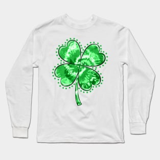 Tie Dye Shamrock Long Sleeve T-Shirt